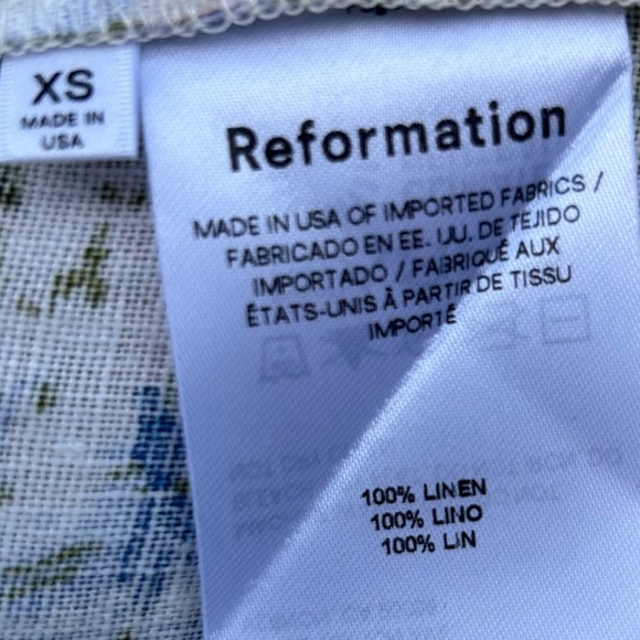 Reformation Greyson Hillside Floral 100% Linen Dress Size XS - Picture 7 of 12